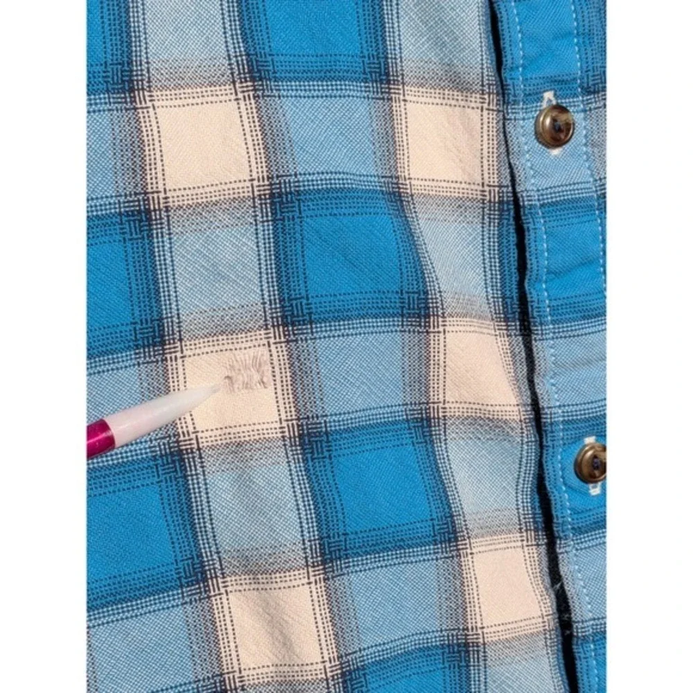 The North Face Plaid Shirt Mens Large Blue‎ Short Sleeve Outdoor Hiking